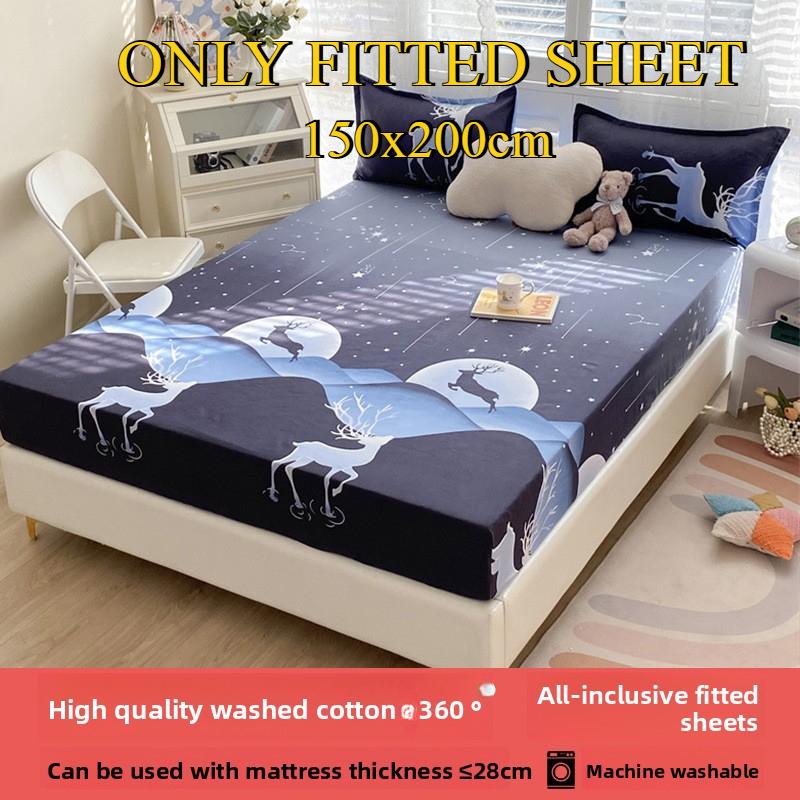 Простыня на резинке Не линяющая Не скатывающаяся Цельная простыня Нескользящая Разные размеры Постельное белье Покрывало-протектор