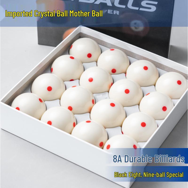 Standard American Billiard 16-Ball Set: Black 8 & 9-Ball with Large Numbers