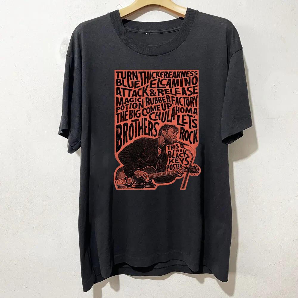 Очень РЕДКО! The Black Keys Черная хлопковая унисекс рубашка S-5XL DM291 Унисекс футболка