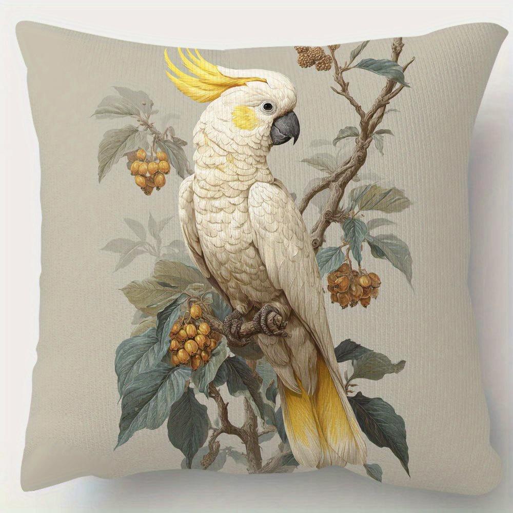 pc Sulphur Crested Cockatoo Pillowcase Vibrant SingleSided Print x Inch Soft Short Plush Zipper Closure Ideal for So