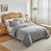 3pcs Set Quilted Bedspread, Solid Color Soft Breathable Bedsheet, 230*230cm+2pcs Pillowcase 51*66cm