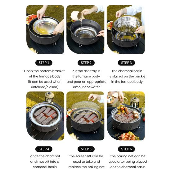 1 комплект гриль для барбекю легкий прочный портативный гриль для костра из нержавеющей стали для кемпинга пикников на открытом воздухе