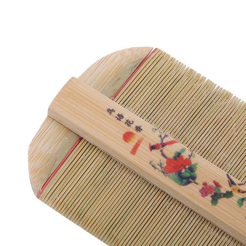 Natural Bamboo Wood Lice Comb Super Narrow Tooth Wood Combs No Static Hair Tool for Men or Pet