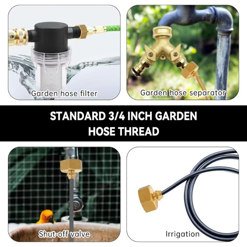 2x Brass Irrigation Framework Adapter 3/4 GHT Female to 1/4 Inch Male Fitting