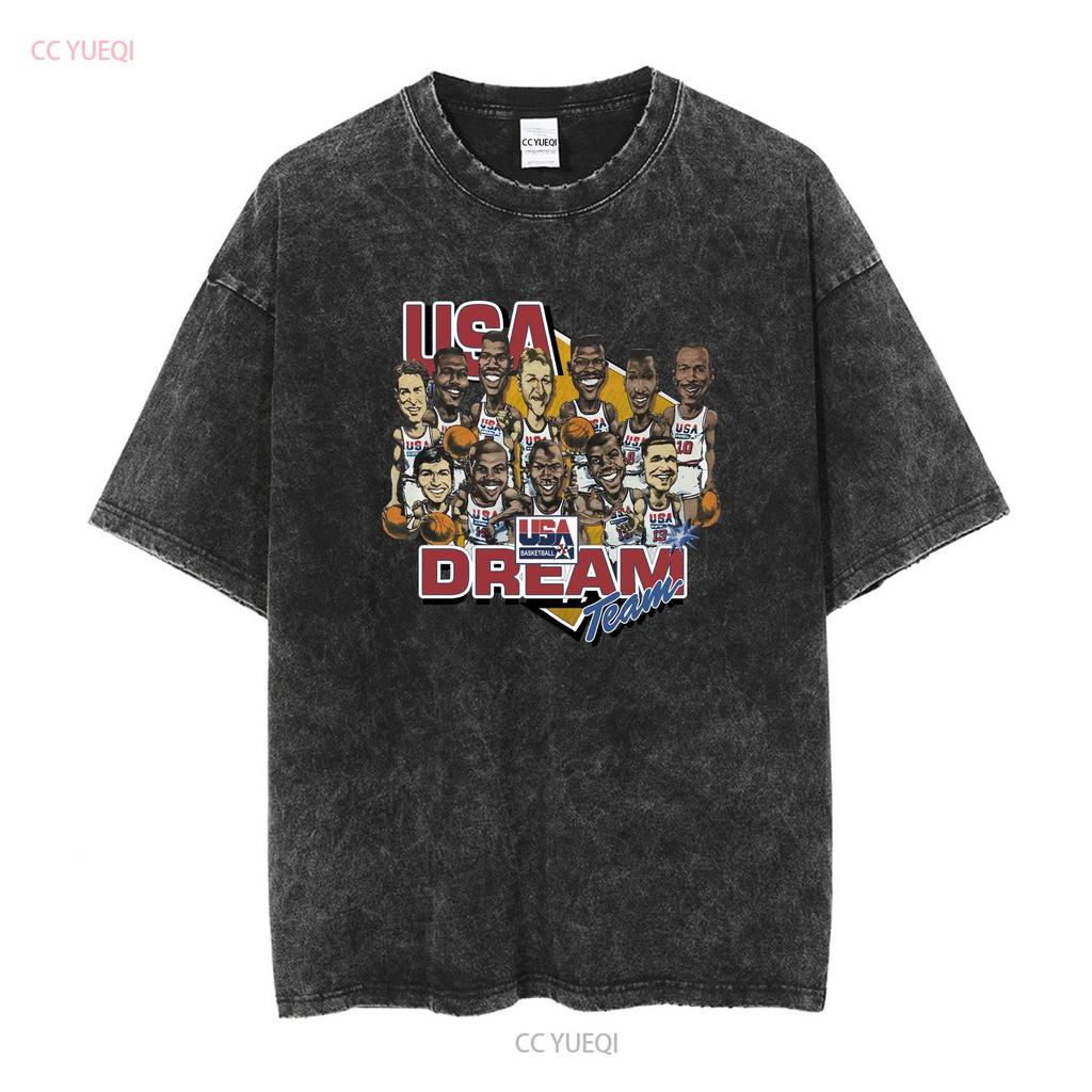 Винтажная футболка для баскетбола 1992 года, стиль 90-х, Dream Team USA, винтажная, стираная, унисекс, с принтом, для повседневной носки, дышащая