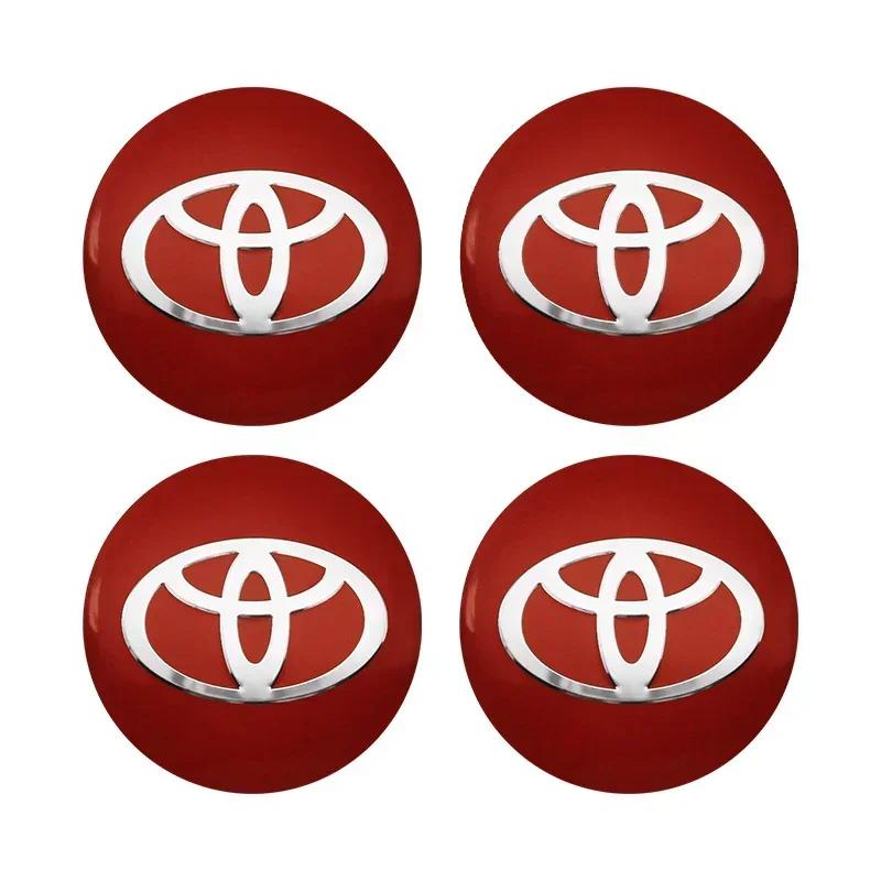 4pcs 56mm Car Styling Wheel Center Hub Caps Stickers Badge Emblem Decoration Decal For Toyota Corolla Auris CHR Yaris Rav4 Hilux