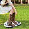 2024 Autumn New Belt Buckle Thick Heel Women's Retro Tall Boots Western Boots Tall Fashion Boots