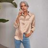 2025 Cross-border Women's Leopard Jacquard Button-up Shirt with Turn-down Collar - Elegant Long-Sleeve for Commuting