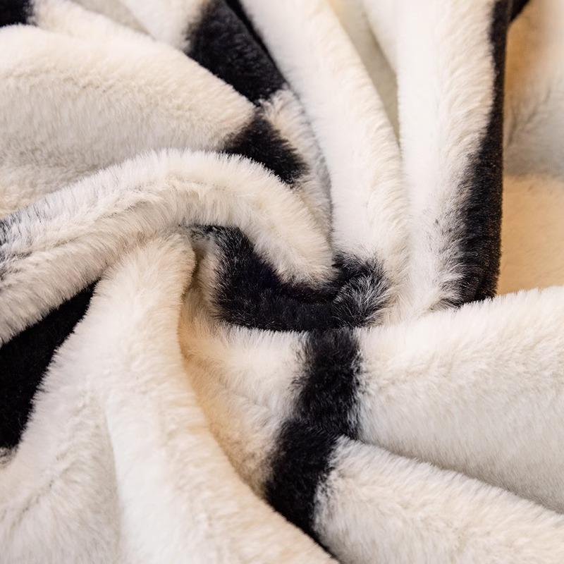 Plush Sofa Cover Cloth Autumn and Winter Zebra Pattern Light Luxury High Sense Bunny Cashmere One Piece Non-Slip Full Cover Sofa Cover