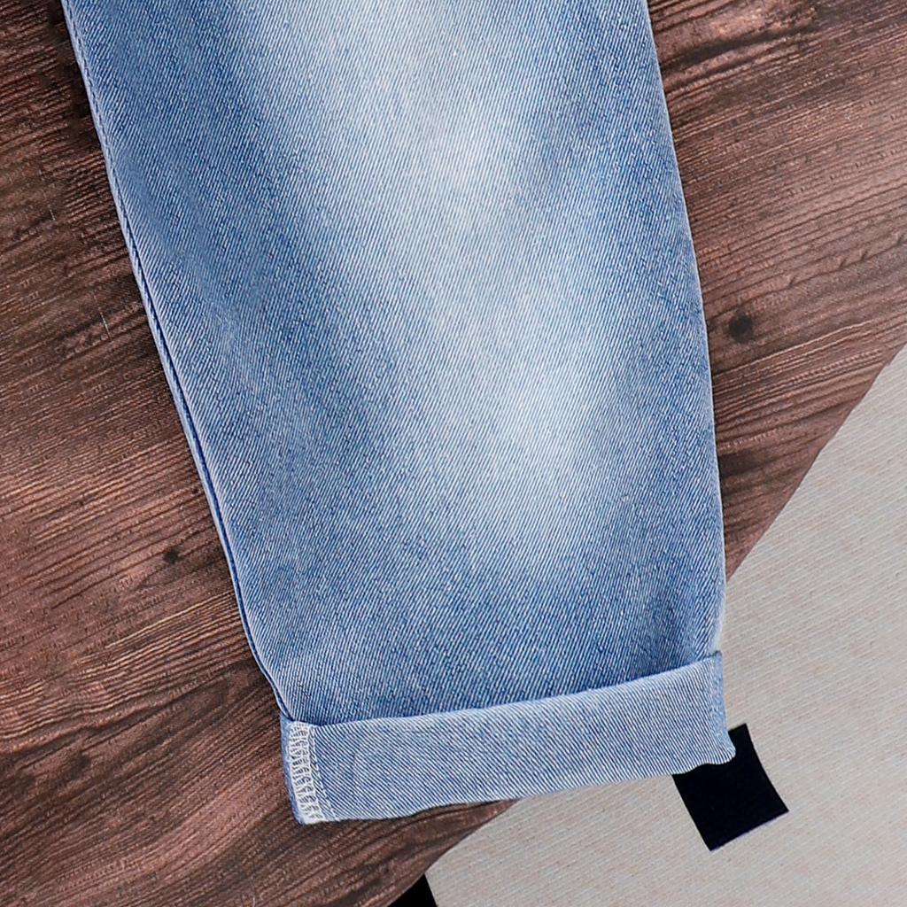 Модный костюм для девочек, весенне-осенний детский повседневный однотонный комплект из двух предметов: пальто и джинсовые брюки