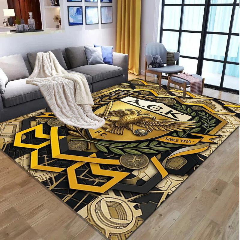 AEK Athens FC Pattern Rug, Indoor/Outdoor Mat, for Picnic, Gameroom, Bedroom, Office, Living Room, Home Decor Carpet, Birthday Gift