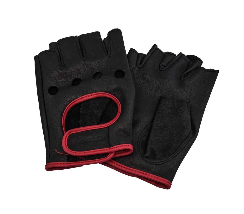 Перчатки для вождения Penguin Ace Japan HUSOLID из козьей кожи с полупальцами, черные и красные TH-605