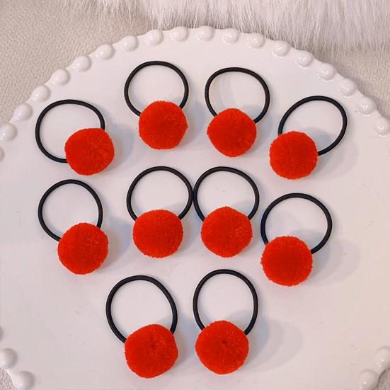 10 шт. Детская резинка для волос плюшевый шарик высокая эластичность противоскользящая многоразовая