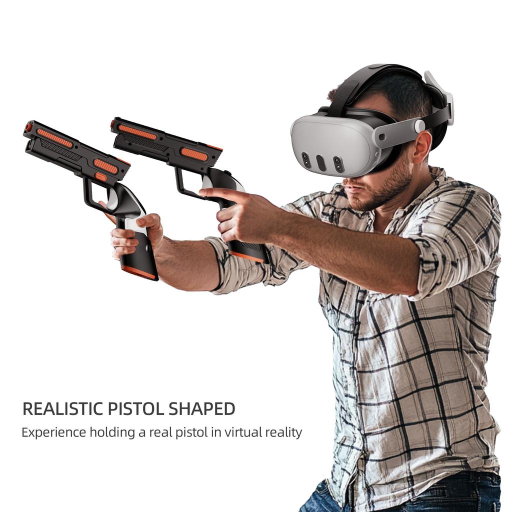 APEXINNO VR Чехол-приклад для пистолета с аксессуарами для контроллера Meta Quest Oculus Quest Реалистичная рукоятка для жесткой рукоятки контроллера FPS (Совместимый 3S/3), 3/3S -