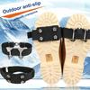 1 Pair Crampons Traction Cleats Snow Shoe Spikes with Adjustable Fastener Tape Anti-Skid Ice Snow Shoe Crampons Spikes
