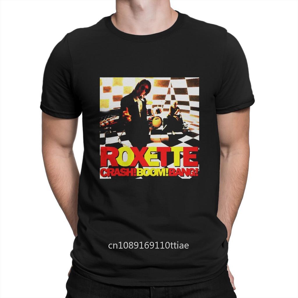 Swedish Band In The 1980s Men T Shirts Roxette Awesome Tee Shirt Short Sleeve Crewneck T-Shirts 100% Cotton Graphic Printed Tops