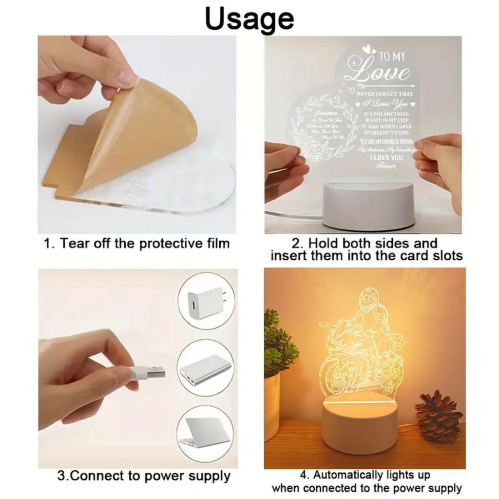 Креативный 3D ночник в виде мотоцикла с питанием от USB, свет для украшения дома, гостиной, спальни, праздничный подарочный свет