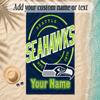 Beach TowelSeattle Seahawks Custom Name Text Personalized Soft Towel for Beach Pool Indoor Home Decor Gift