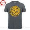 Fitted Tshirt Tops Traditional Red T Shirt Unisex Chinese Dragon Circle Tshirt Clothes Red White Yellow Black Dragon Print Tshirt
