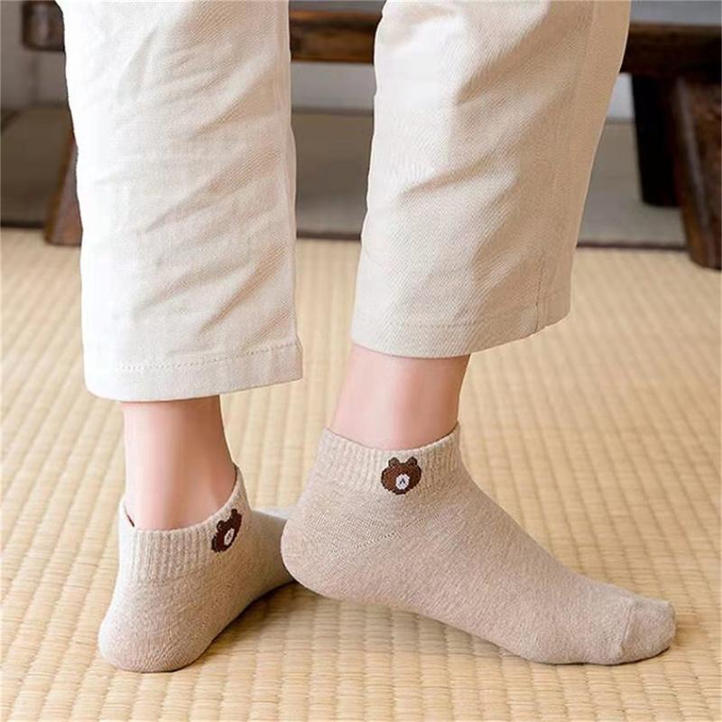 10 пар зимних женских носков, дышащие, сохраняющие тепло, противоскользящие носки с медведем