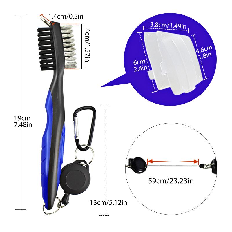 Golf Club Brush Golf Groove Cleaning Brush 2 Sided Golf Putter Wedge Ball Groove Cleaner Kit Cleaning Tool Golf Accessories 5