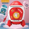 Cute Children Piggy Bank With Cartoon Sticker Multi-Purpose Space Rocket Shape Cash Box Plastic Money Box Kids Gift Toy
