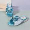 Girls' Summer New Sandals, Elsa Princess Shoes with Bow, Non-Slip Slip-On Shoes for Older Girls