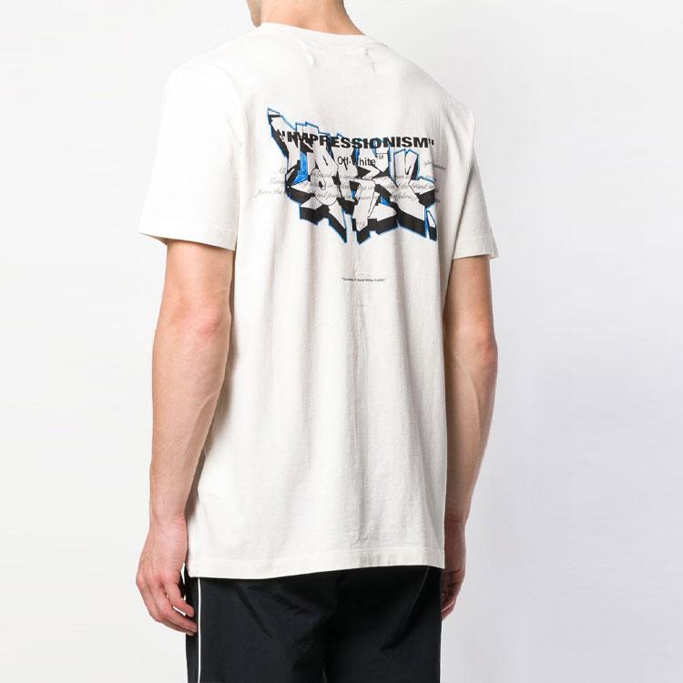 Off-White Graffiti Logo Print T-Shirt White Men Tops OMAA027R191850050288