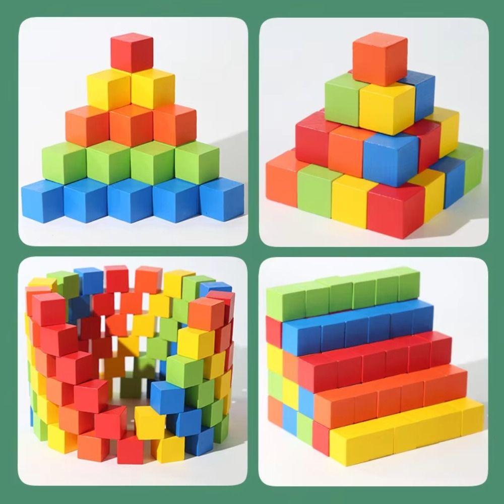 20mm 25mm 30mm Square Wood Toy Wood Beads Colorful Cubes Wooden Building Blocks Children Gift