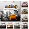 Retro Car Bedding Set 3D HD Printed Kid Teens Men Duvet Cover Pillowcase 2/3pcs Single Double King Bed Cover Gift