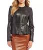 Stylish Black Women's Leather Real Lambskin Handmade Designer Motor Biker Jacket