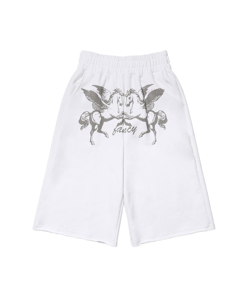 FANCY CLUB Pegasus Bermuda Shorts (White) F26Qd144