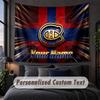 Custom Name Text Tapestry,Montreal Canadiens Decorative Wall Hanging, Background Tapestry For Home Bedroom