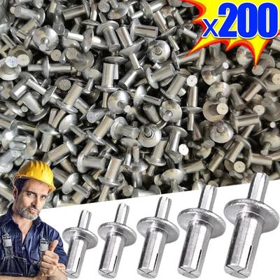 200/10 шт. алюминиевых сплавов заклепки для расширения, молотковые гвозди, головка для прокалывания, заклепки с ударным механизмом, саморезы, крепежи