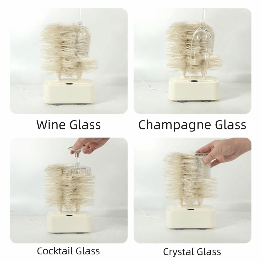 Dual Brushes Wine Glass Polisher Automatic Glass Polisher Machine Electric Glass Washer Home