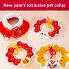 Новогодний праздничный вязаный ошейник для кота, рождественское ручное плетение, ожерелье для собак, новогодние украшения, полотенце для слюны