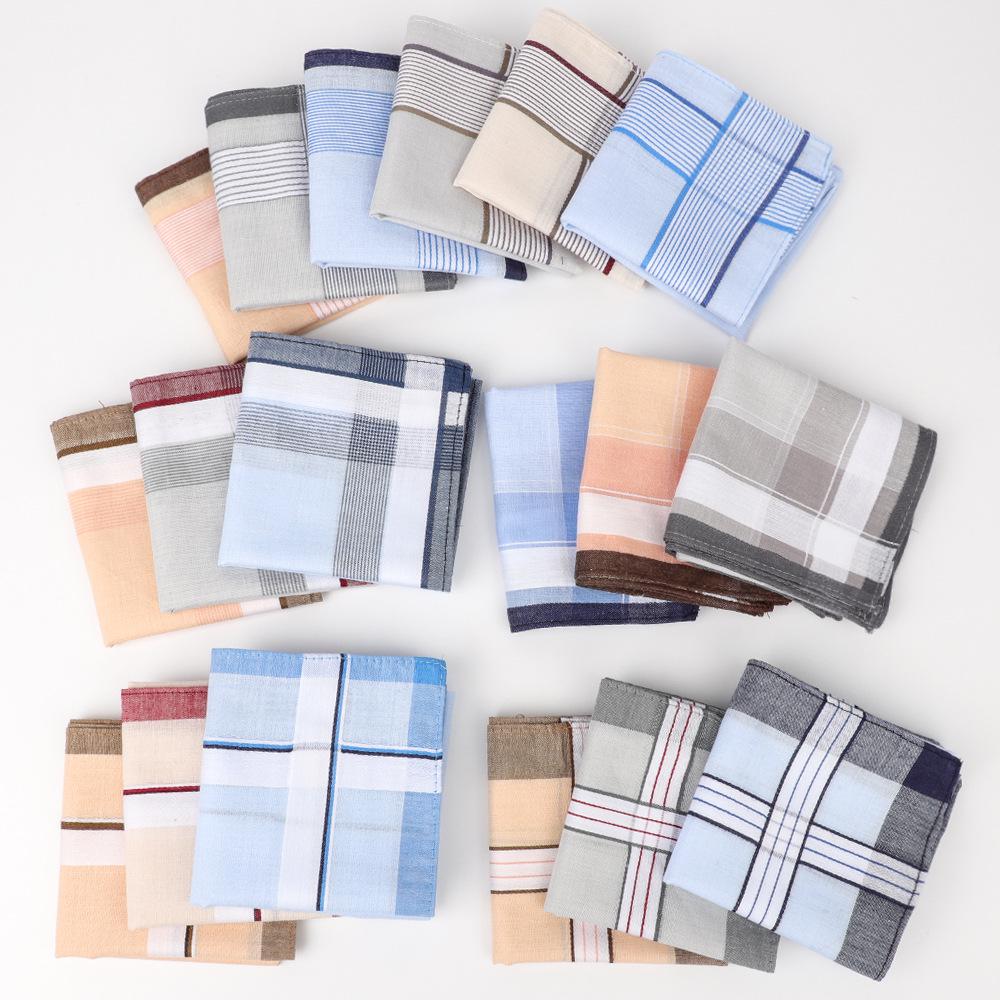 Винтажный мужской впитывающий пот носовой платок в клетку, 40 см, 100% хлопок