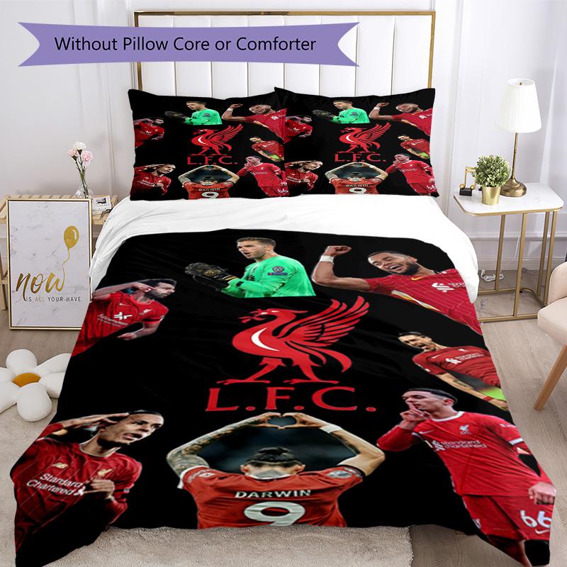 Liverpool Football Club Bedding Set Breathable Duvet Cover With Pillowcases Home Decoration Birthday Gift