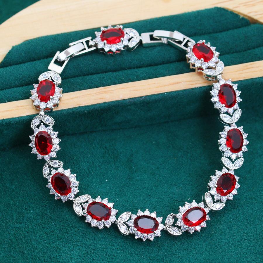 Light Luxury European and N Style Zircon Inlaid Jewelry Earrings Ring Necklace Jewelry Set