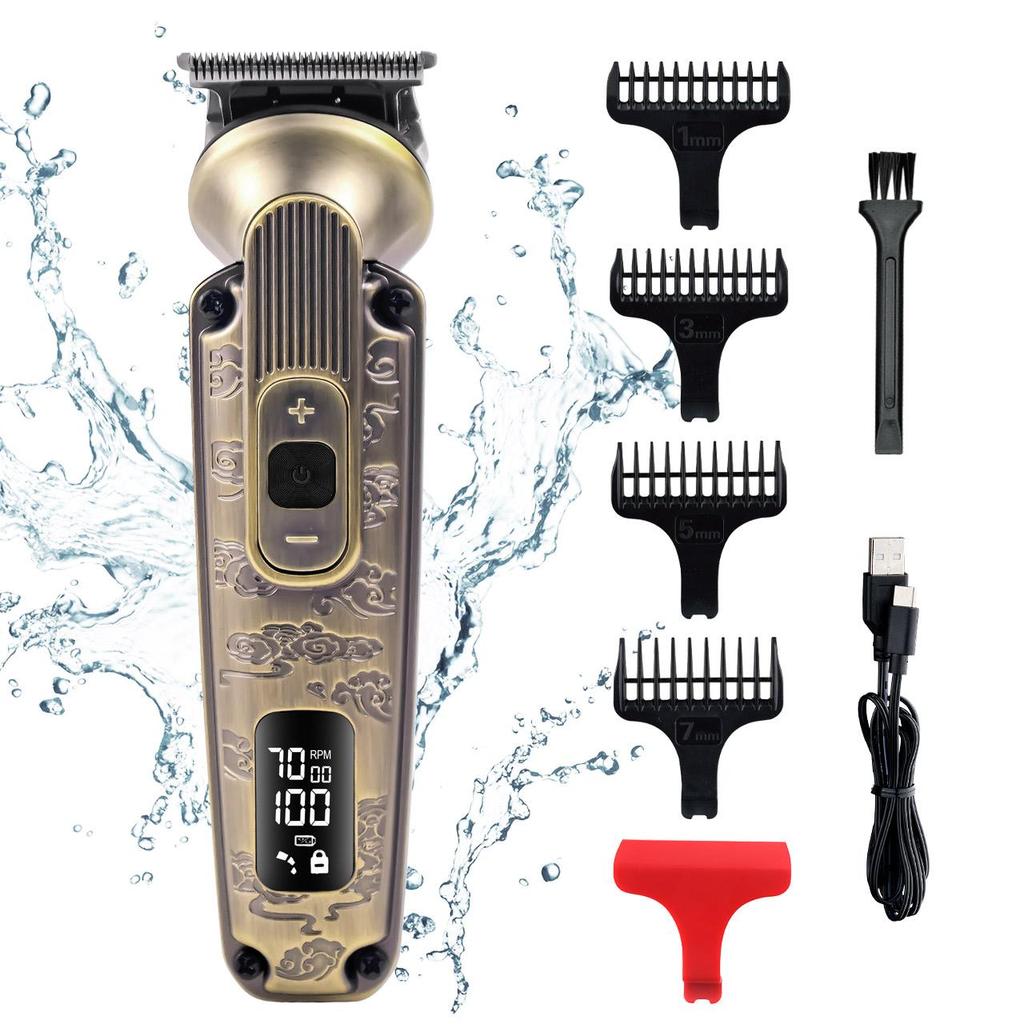 Hatteker Professional Hair Clippers Mans Electric Hair Cutter Barber Hair Trimmer Cordless Waterproof Hair Cutting Kit