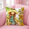 Sweet Anime Whimsical American Art SSarah Kay Cushion Cover Pillow Case Soft Skin Friendly Fabric  Concealed Zipper