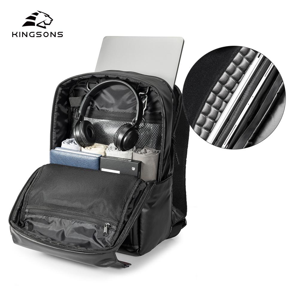 Kingsons Black Stylish Men Sports Backpack 15.6 Inch Laptop Waterproof / Dry-wet Separation / Reflective Strip / Bag for Basketball Helmet/Shoes
