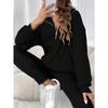 Women S Loose Fit Half Zip Long Sleeve Solid Color Casual Sweatshirt