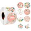 50-500pcs 1 Inch Flower Thank You Stickers Seal Label Handmade Stickers Scrapbooking for Gift Envelope Seals Stickers