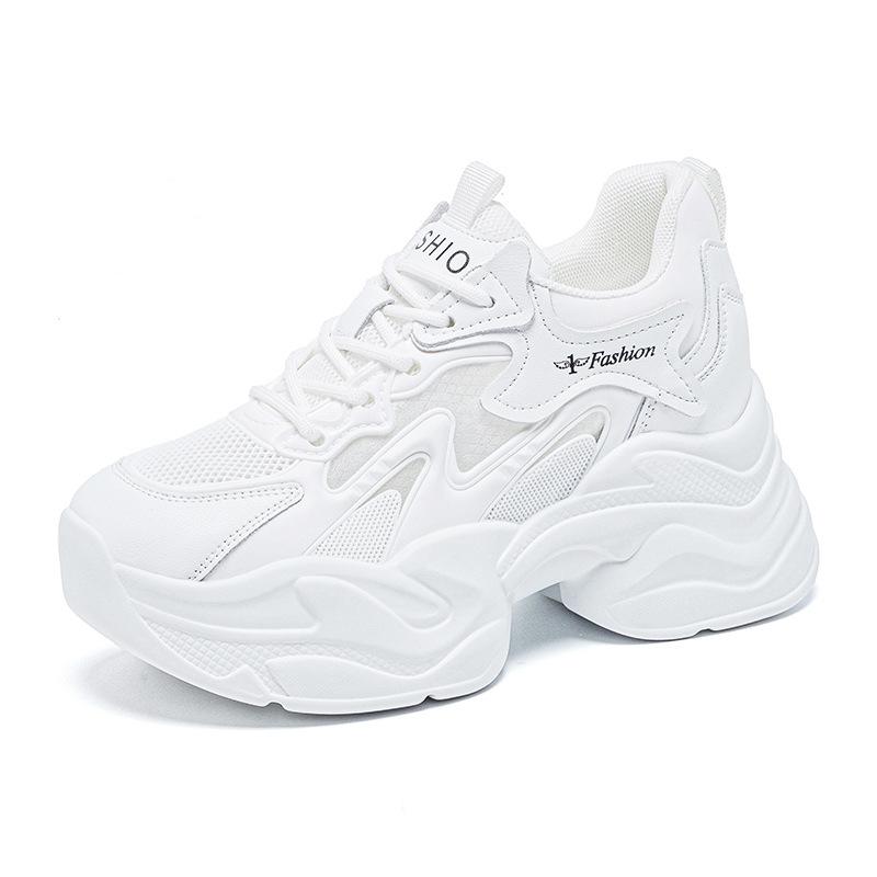 Platform dad shoes women's spring 2026 new versatile breathable net shoes increase in height in summer