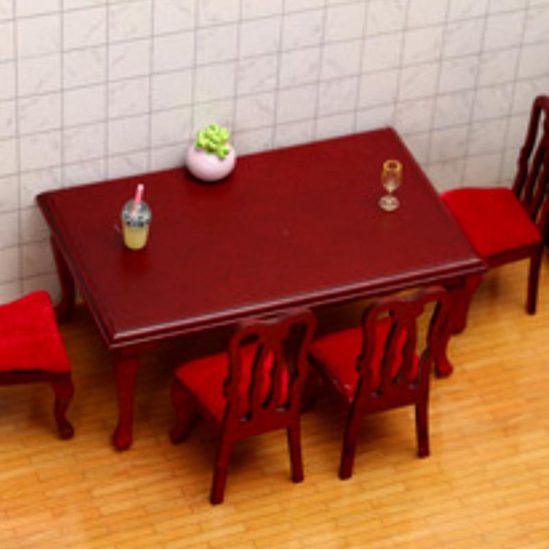 1 шт. Аксессуары для DIY Миниатюры Деревянные Ретро Симуляция Обеденный стол Стул 1:12. Игрушка-мебель для кукольного домика