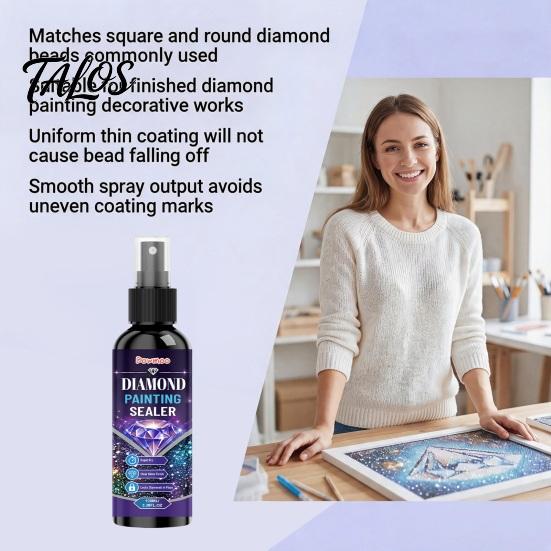 Art Preservation Spray for Coasters Diamond Painting Sealer Spray, Quick Drying Protective Mounting Sealant, Clear Adhesive Glossy Coating Crafts And