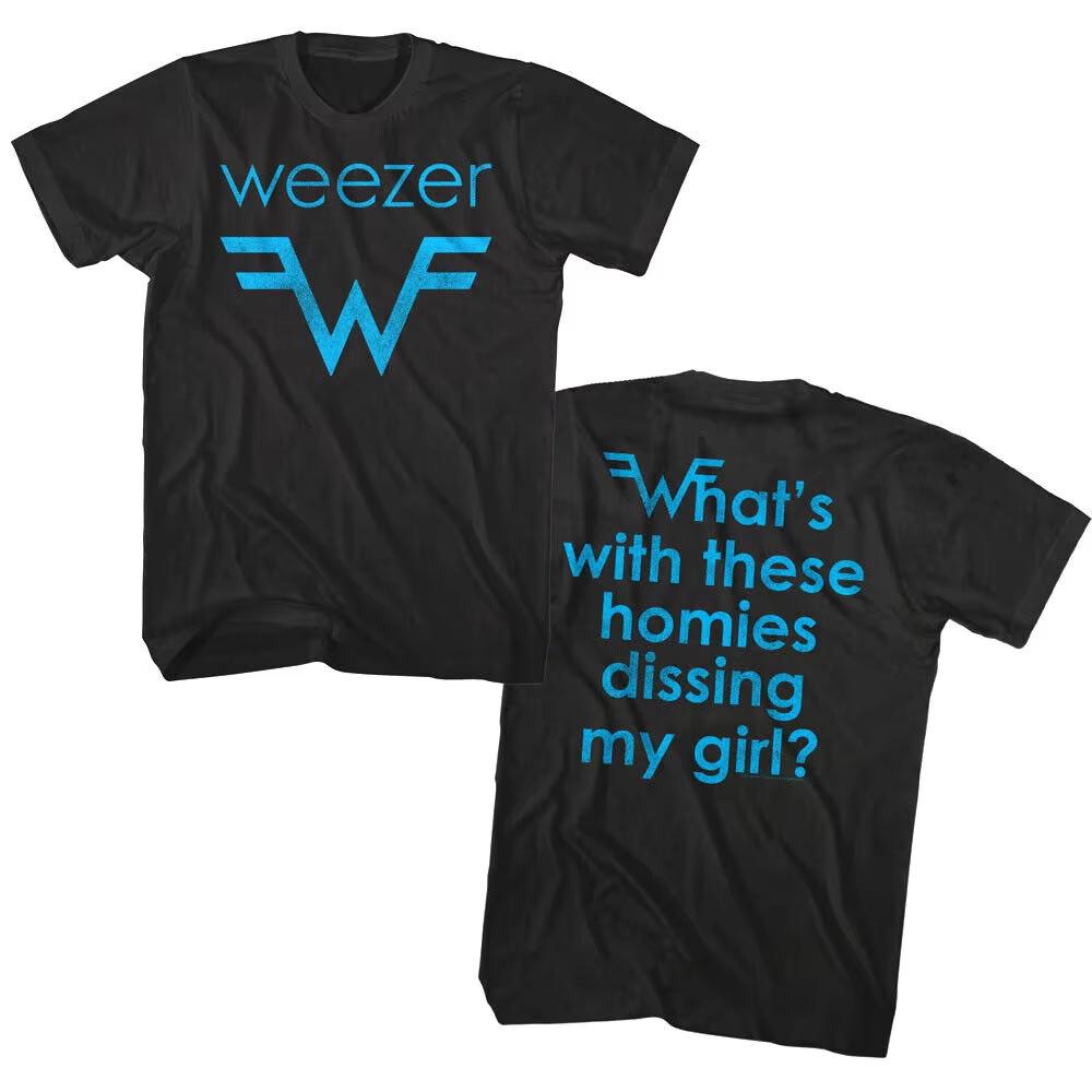 Футболка группы Weezer Винтажная Унисекс Женская Хип-хоп Футболка Модная Футболка с коротким рукавом Оверсайз Футболки Уличная Одежда Топы Одежда