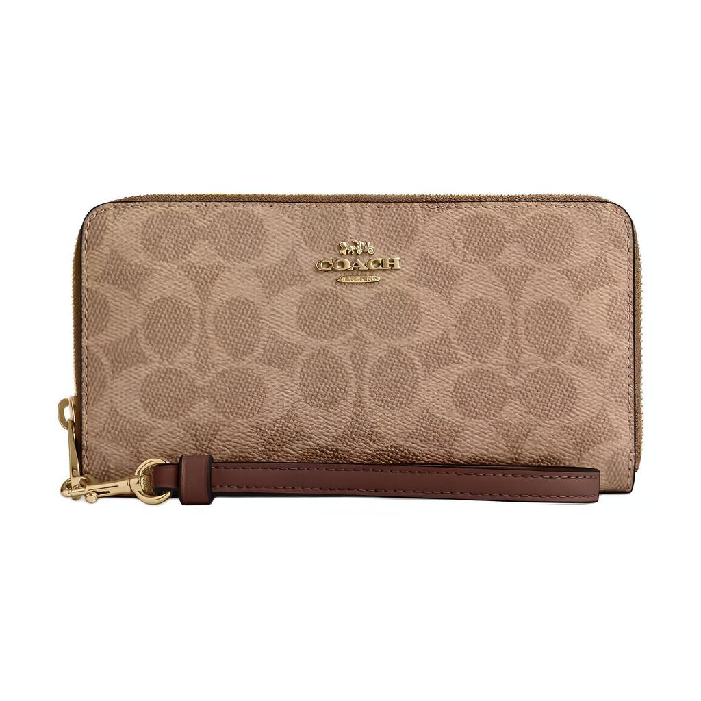 Coach Кошелек из канваса с покрытием Обычный Женский Коричневый