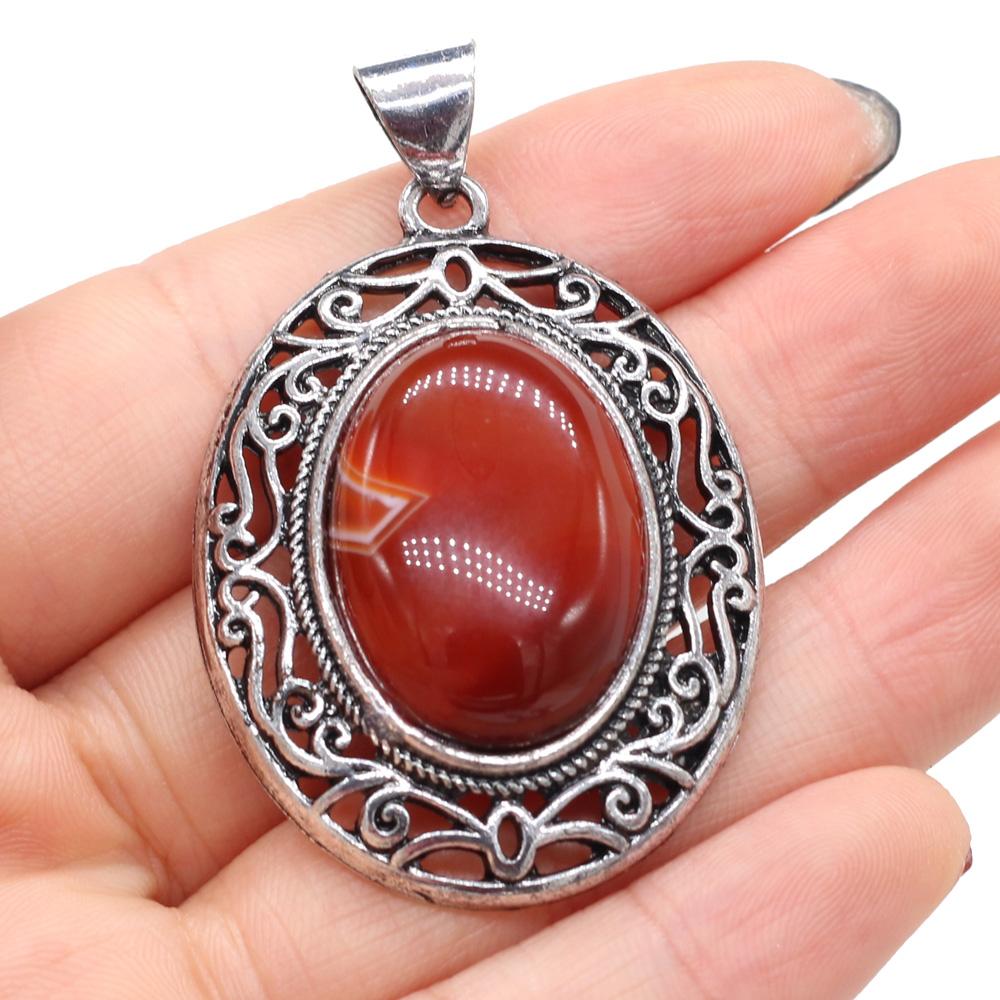 Кулон из натурального камня в форме яйца, полудрагоценный кружевной кулон для изготовления ювелирных изделий, ожерелье, браслет, аксессуар